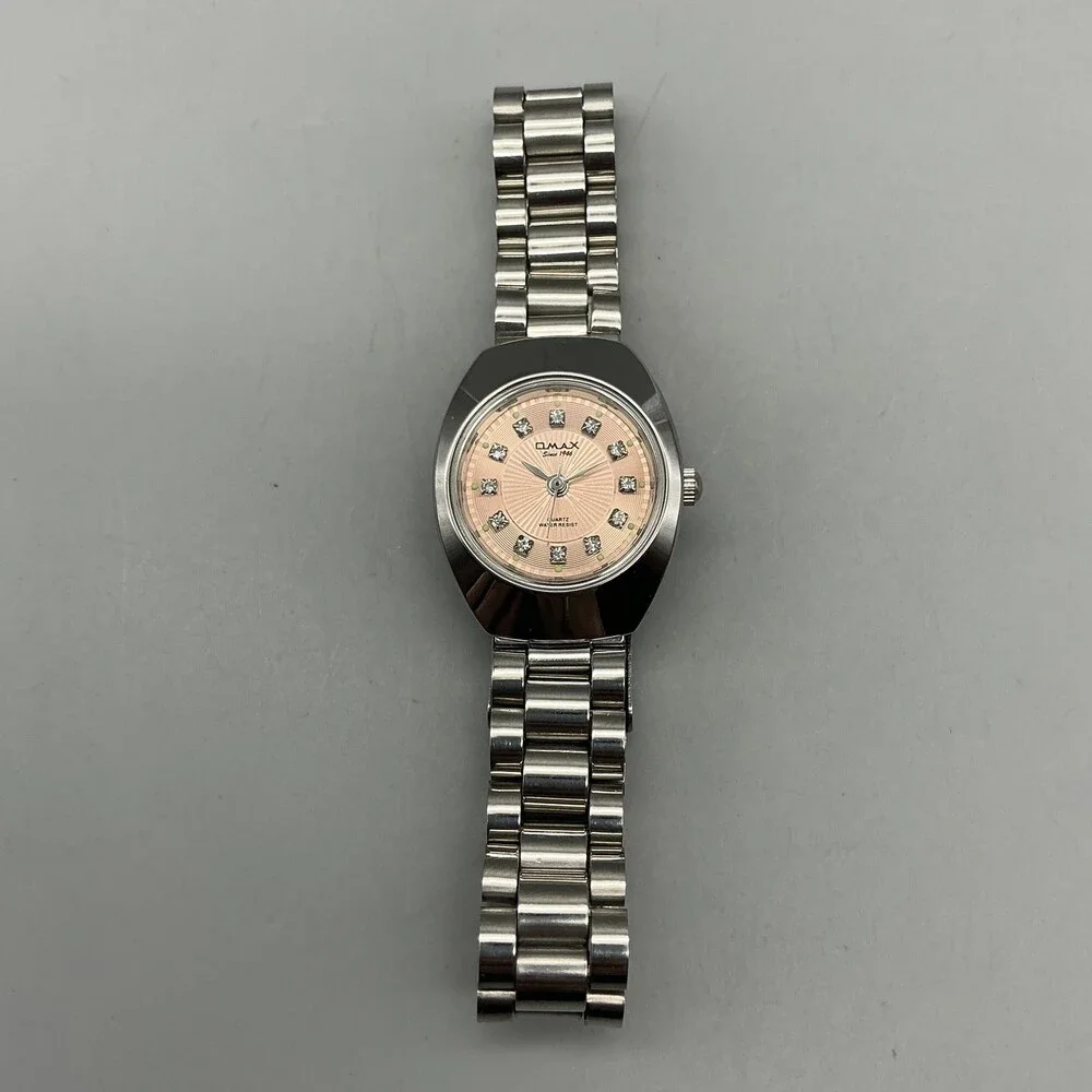 Omax Womens Watch 23mm Silver Tone Stainless WP3900 Crystals New Battery 7